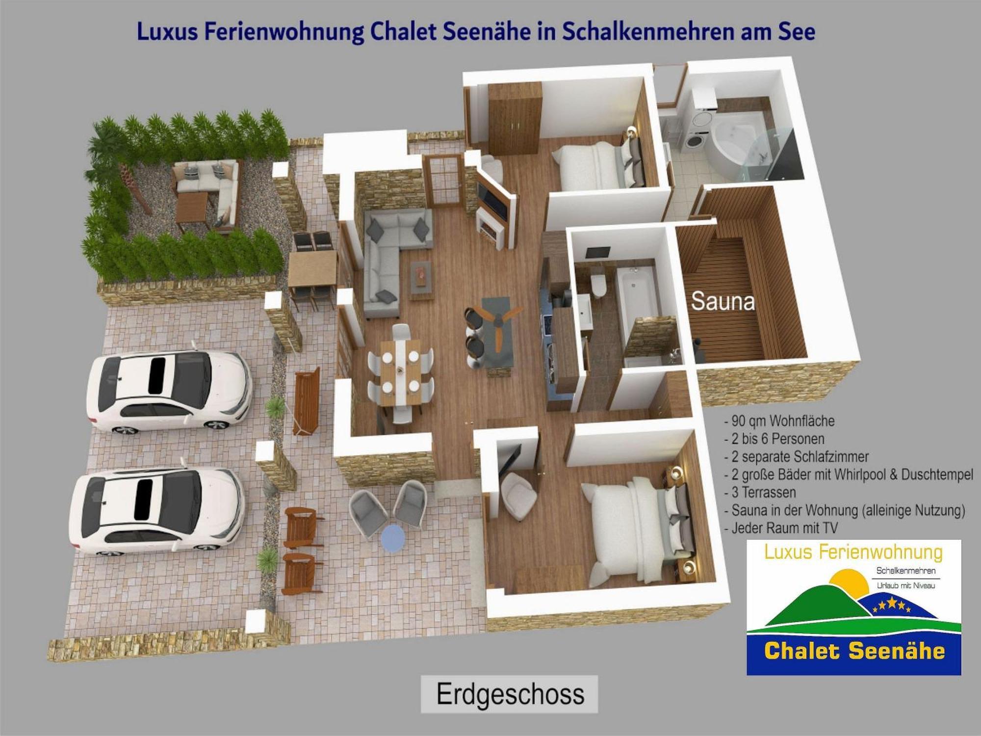 Luxus Ferienwohnung Chalet Seenaehe Schalkenmehren Bagian luar foto